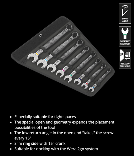 WERA 6003 Joker 8 Imperial Set 1 Combination wrench set, Imperial, 8 pieces